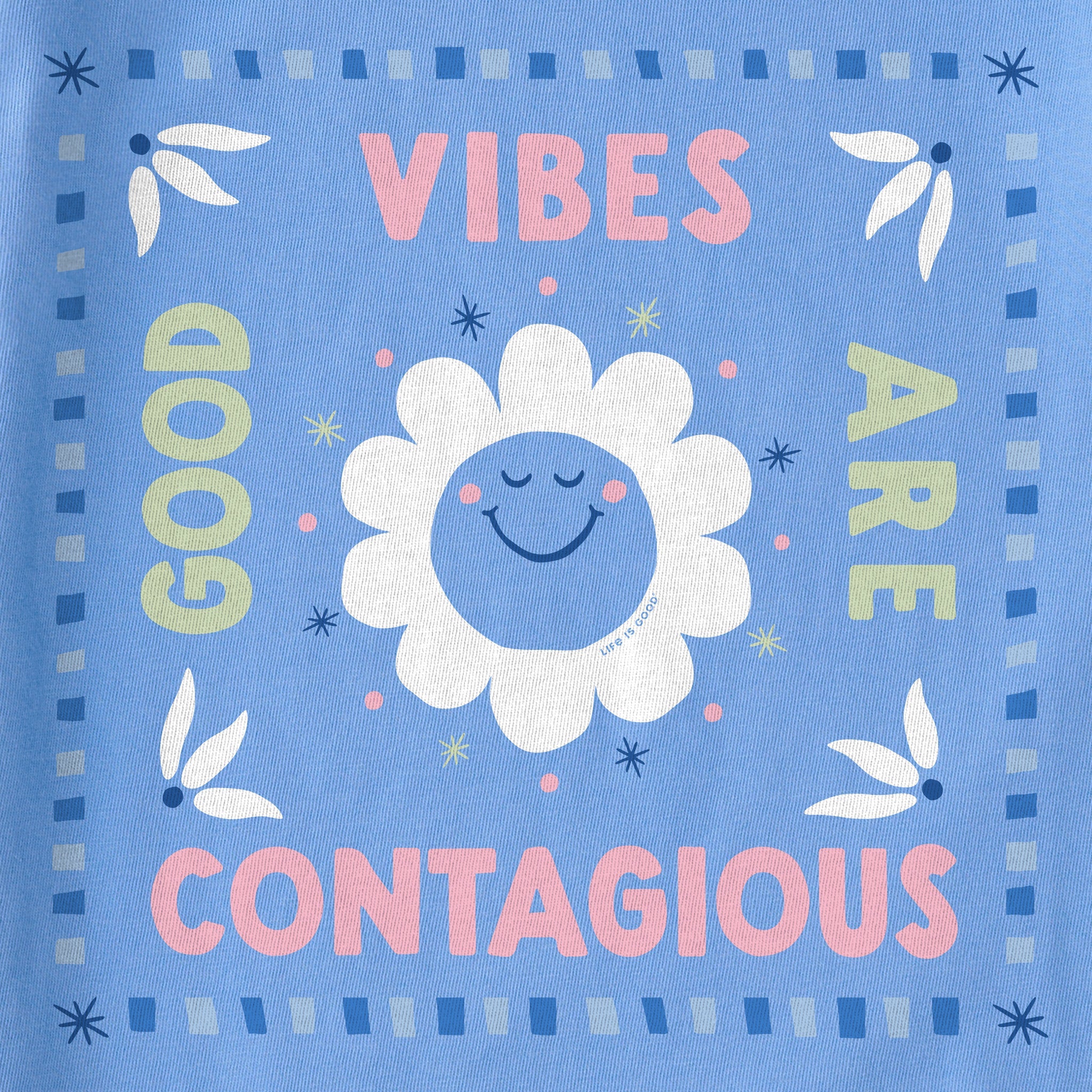 Women's Good Vibes are Contagious Sun Short Sleeve Crusher Boxy Tee