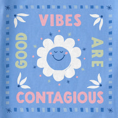 Women's Good Vibes are Contagious Sun Short Sleeve Crusher Boxy Tee