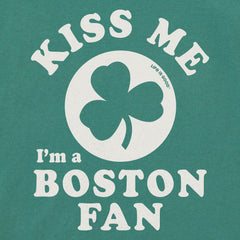 Women's Kiss Me I'm a Boston Fan Short Sleeve Crusher Boxy Tee