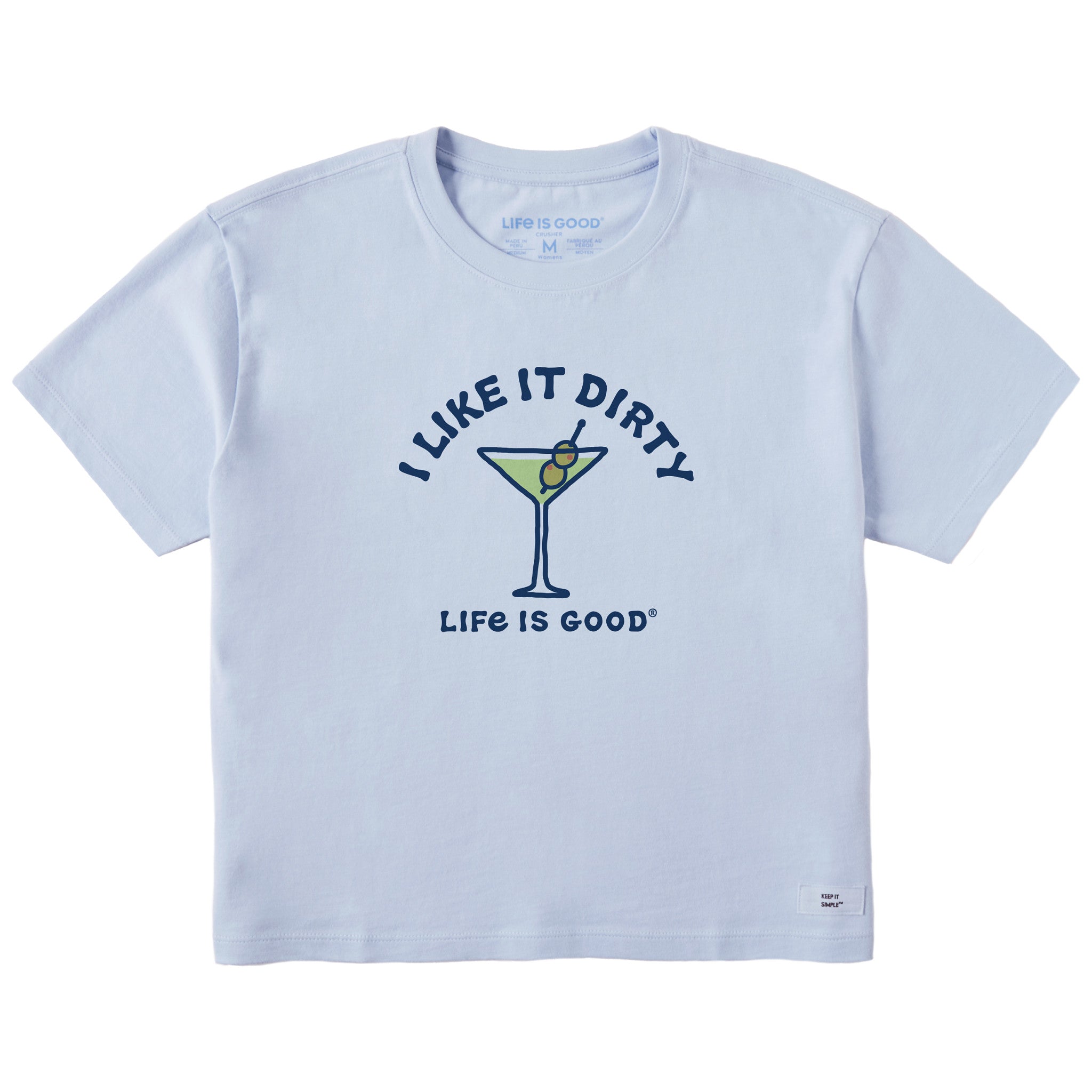 Women's I like it Dirty Martini Vintage Short Sleeve Crusher Boxy Tee