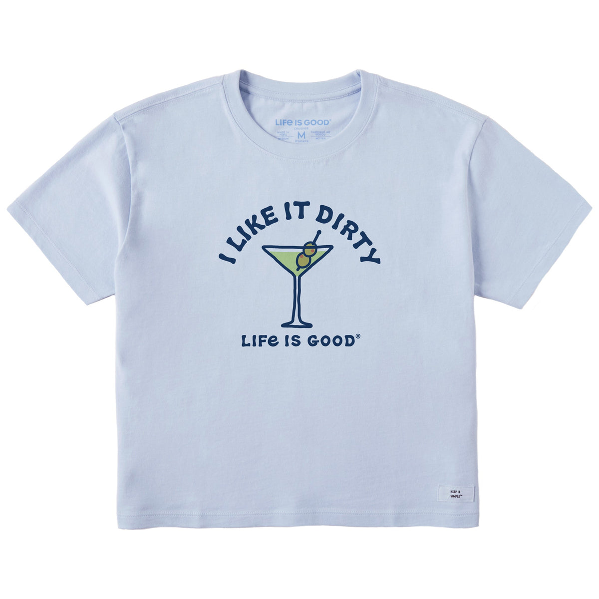 Women's I like it Dirty Martini Vintage Short Sleeve Crusher Boxy Tee