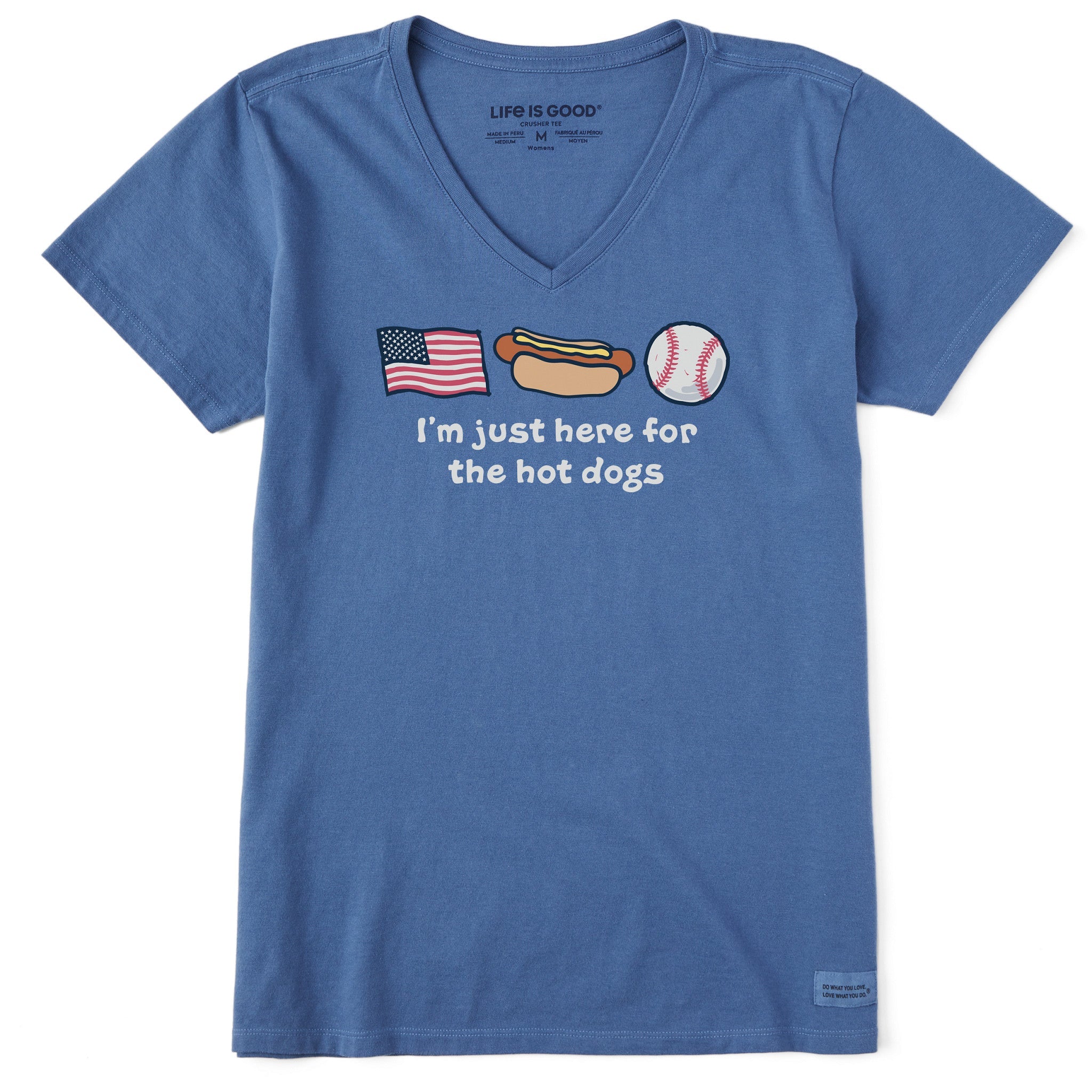 Women's Just Here for the Hot Dogs Short Sleeve Vee