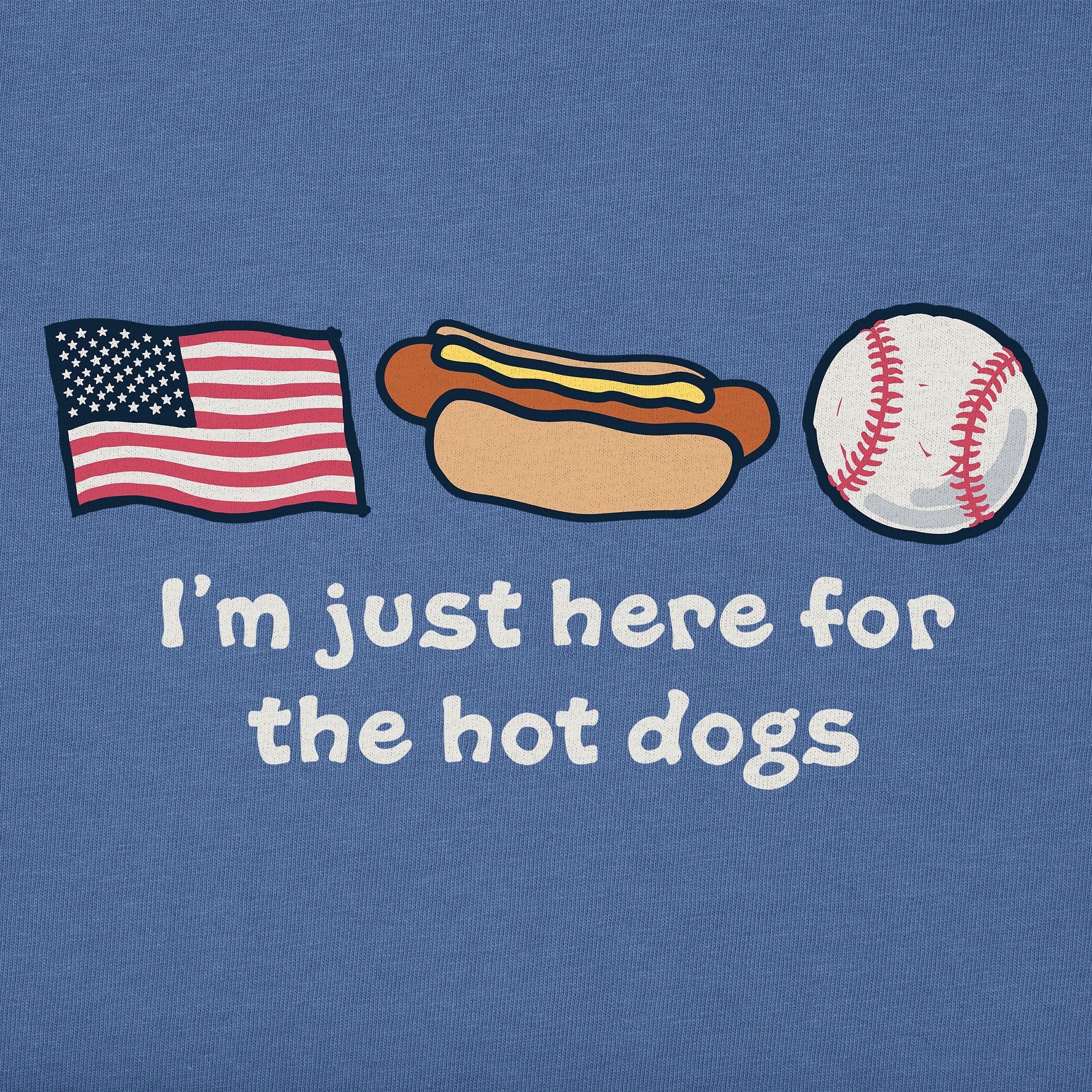 Women's Just Here for the Hot Dogs Short Sleeve Vee
