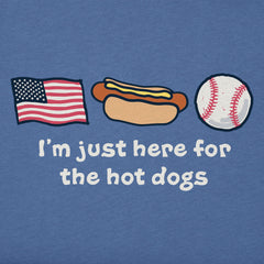 Women's Just Here for the Hot Dogs Short Sleeve Vee