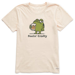 Women's Feelin Crafty Frog Short Sleeve Crusher Tee