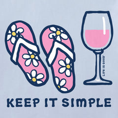 Women's Keep it Simple Flip Flops Short Sleeve Crusher Tee