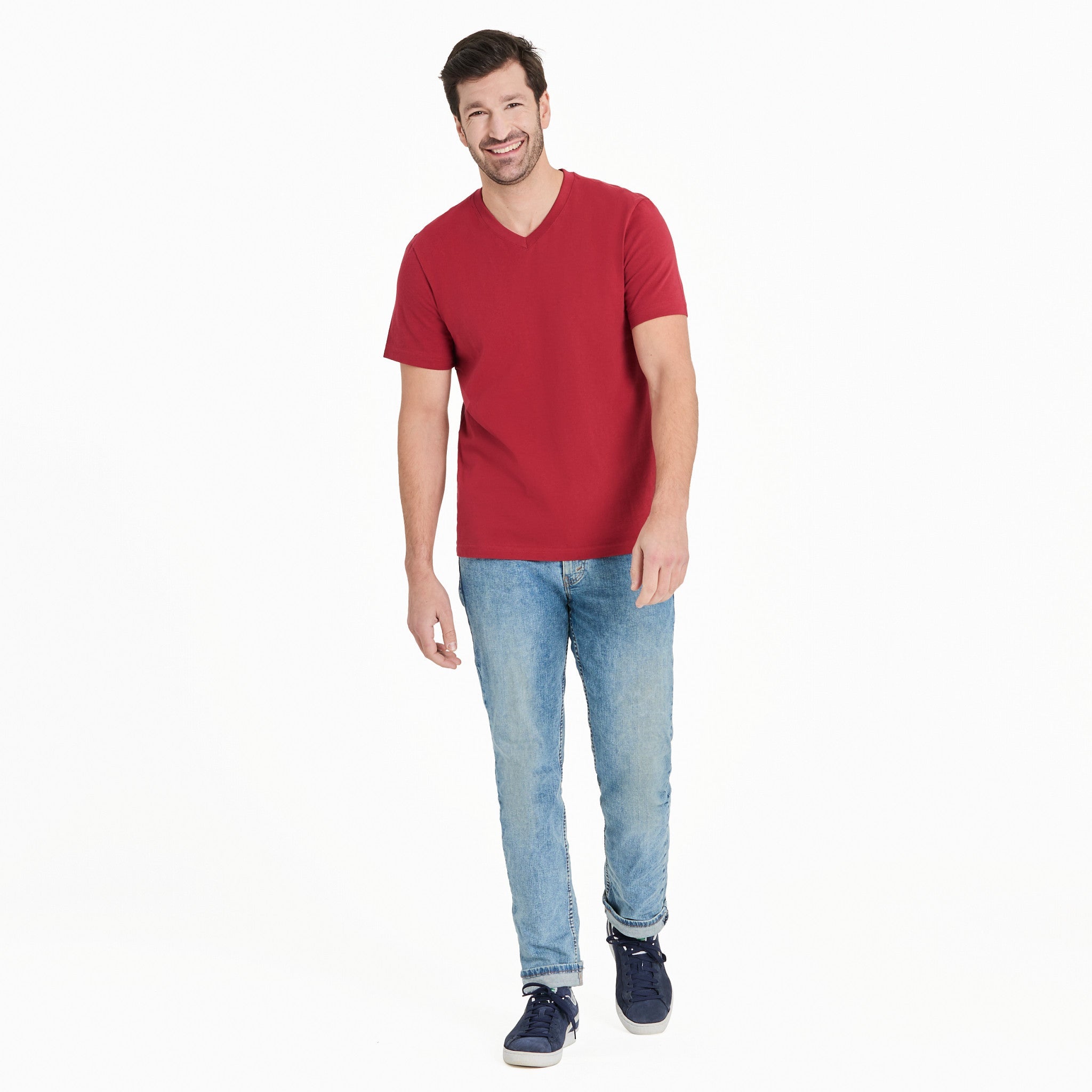 Men's Solid Short Sleeve Crusher Vee