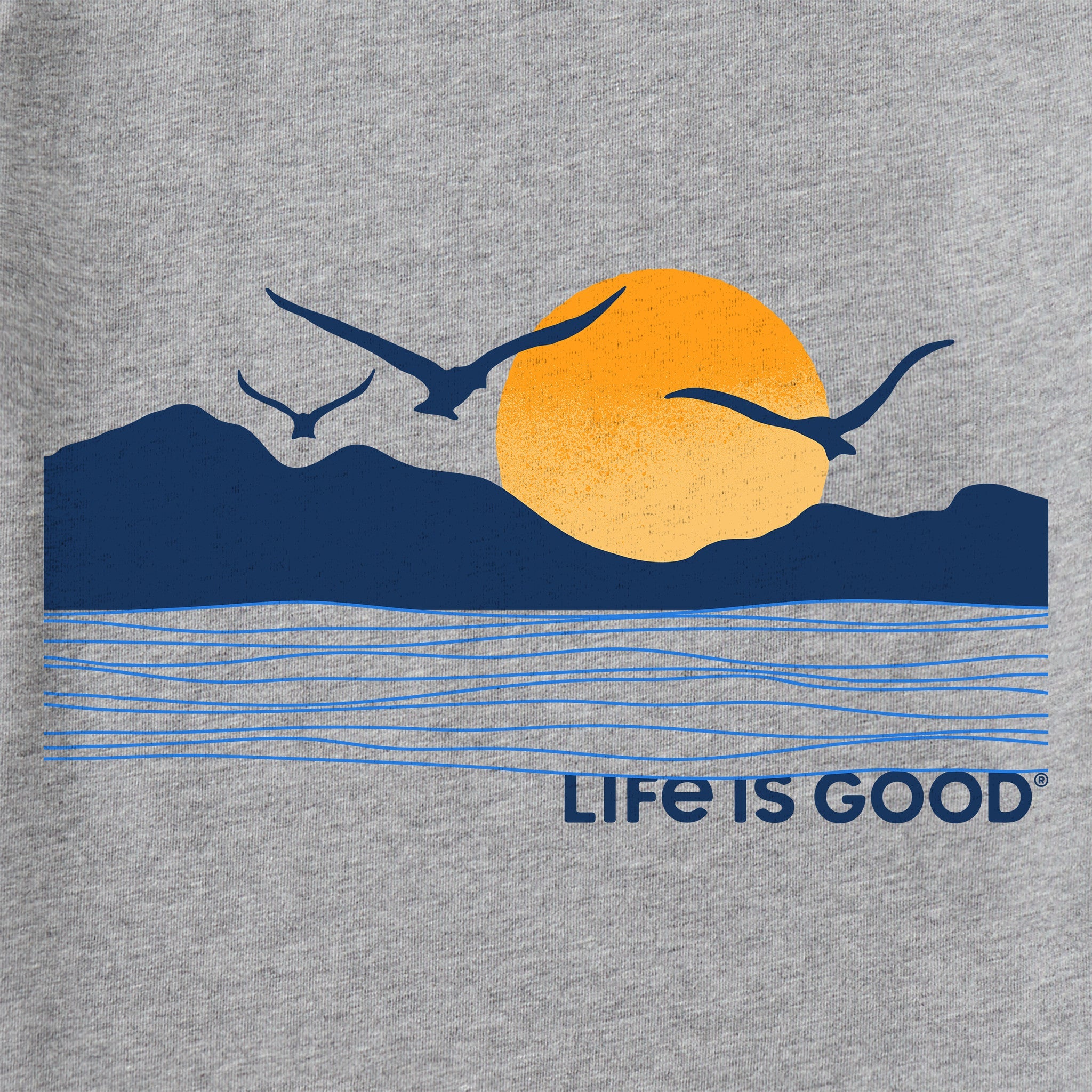 Men's Life is Good Sunset Birds Short Sleeve Tee