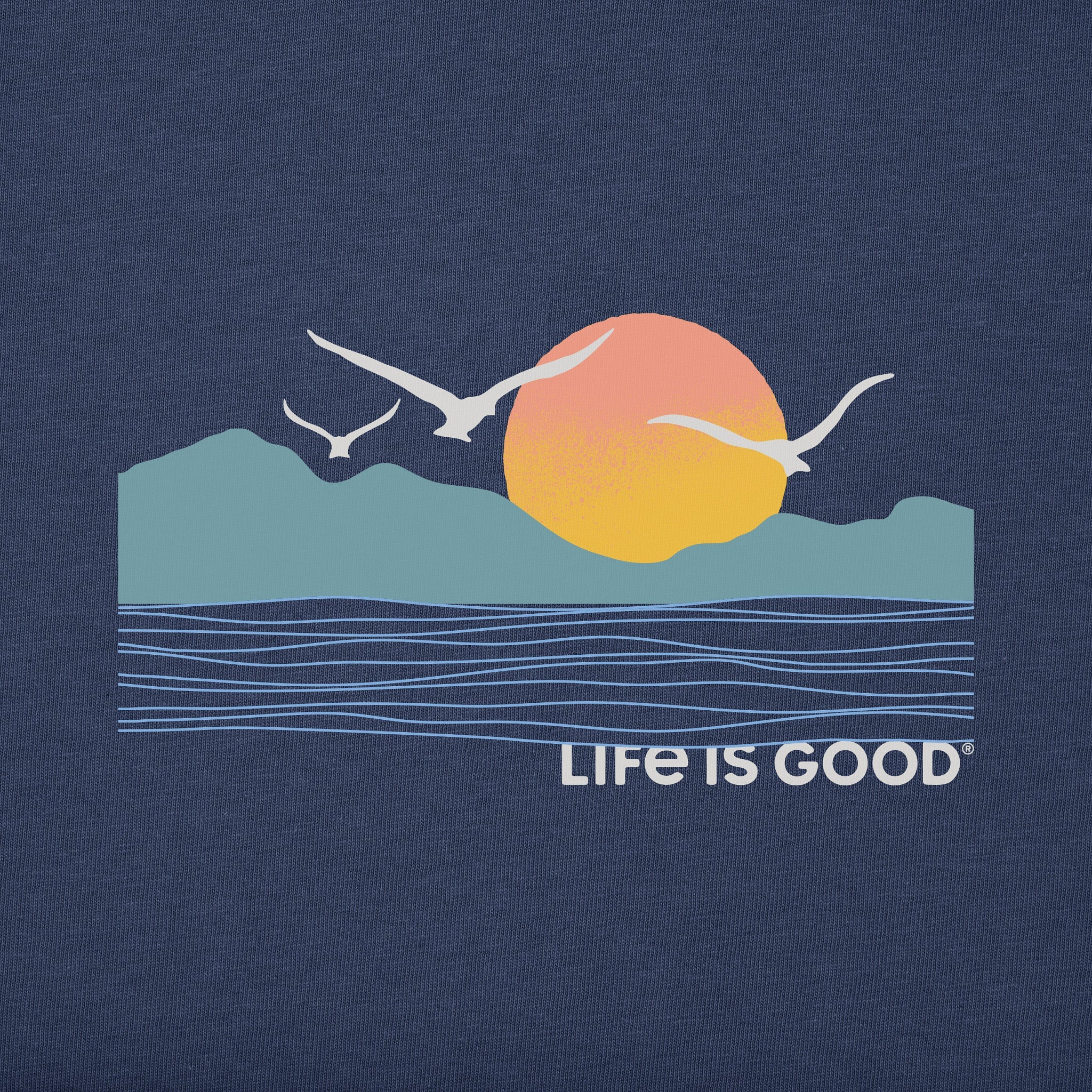 Men's Life is Good Sunset Birds Short Sleeve Tee