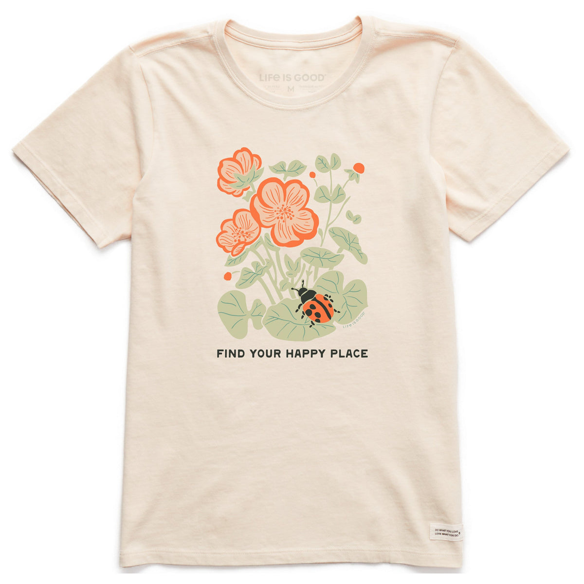 Women's Find Your Happy Place Ladybug Short Sleeve Crusher Tee
