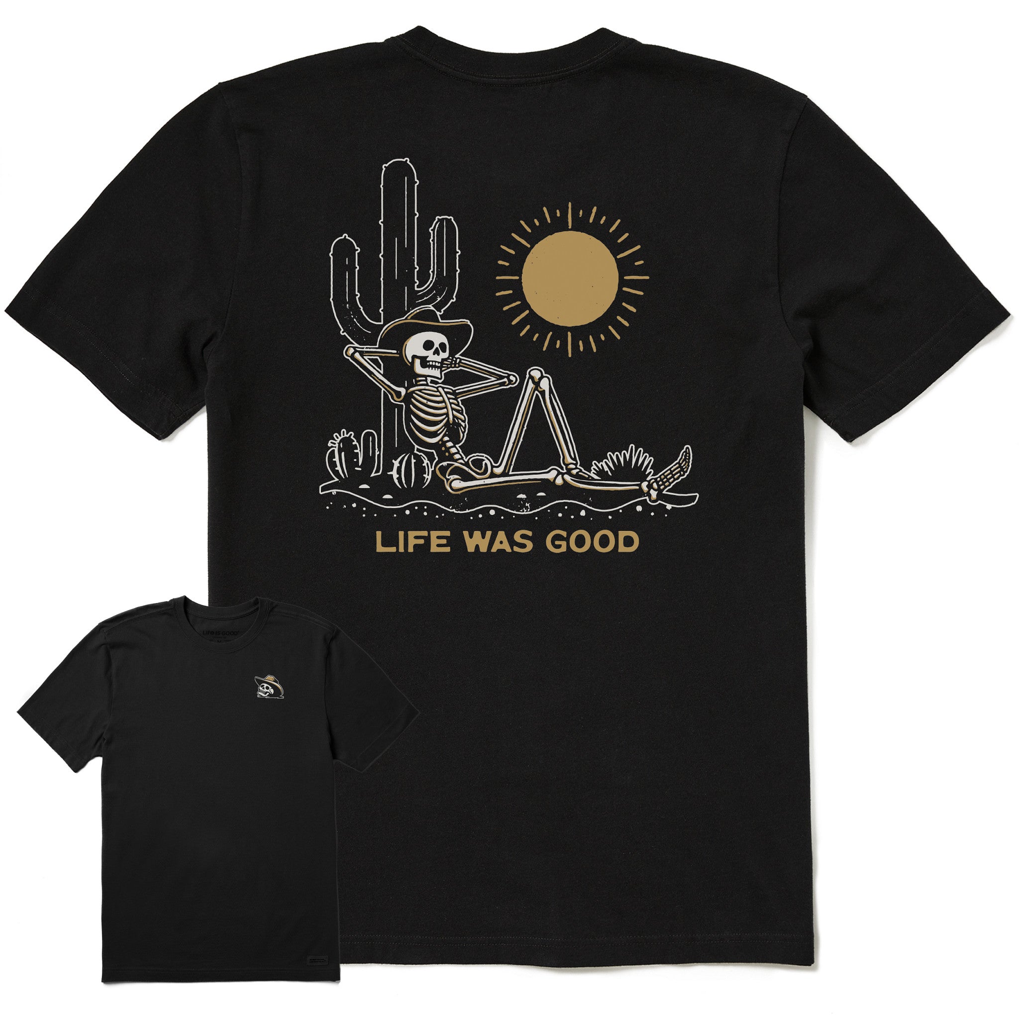 Men's Life was Good Cowboy Skull Short Sleeve Tee