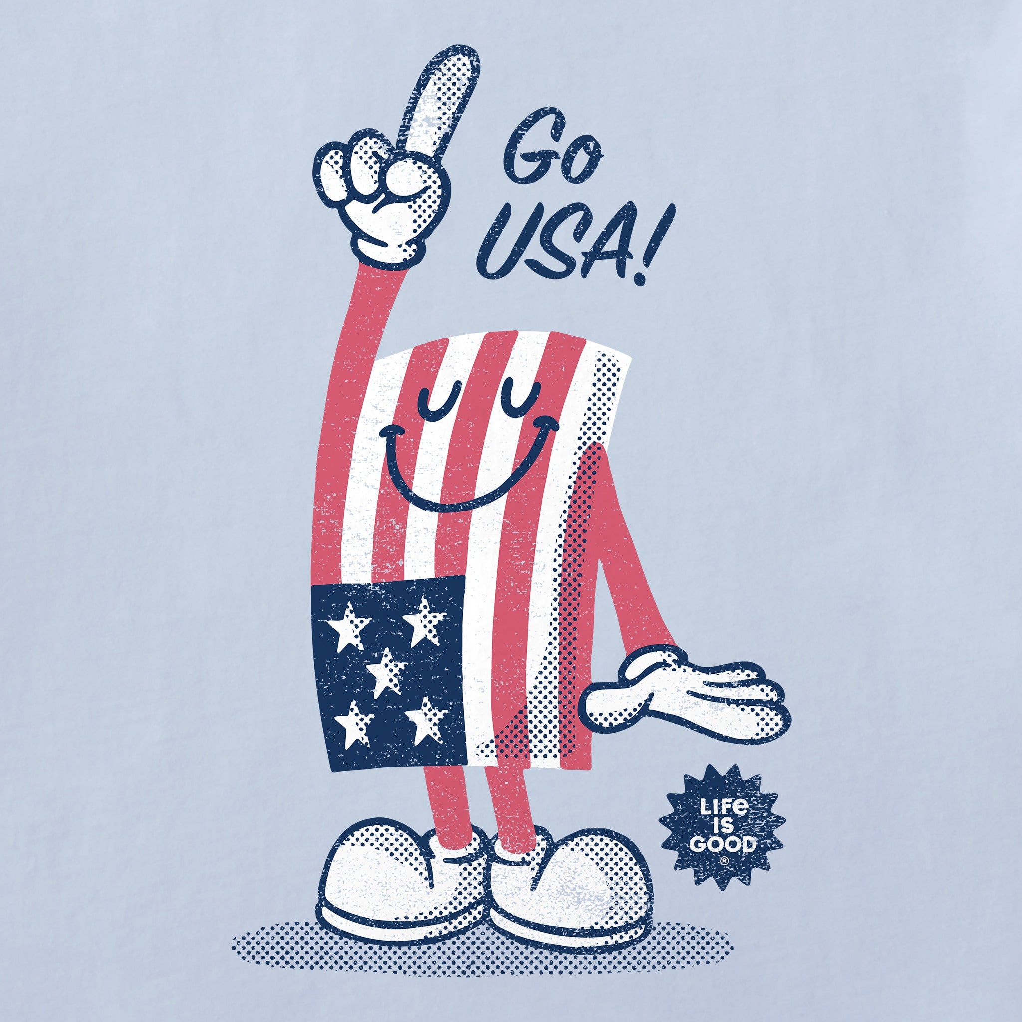 Women's Go USA Flag Guy Short Sleeve Crusher Boxy Tee