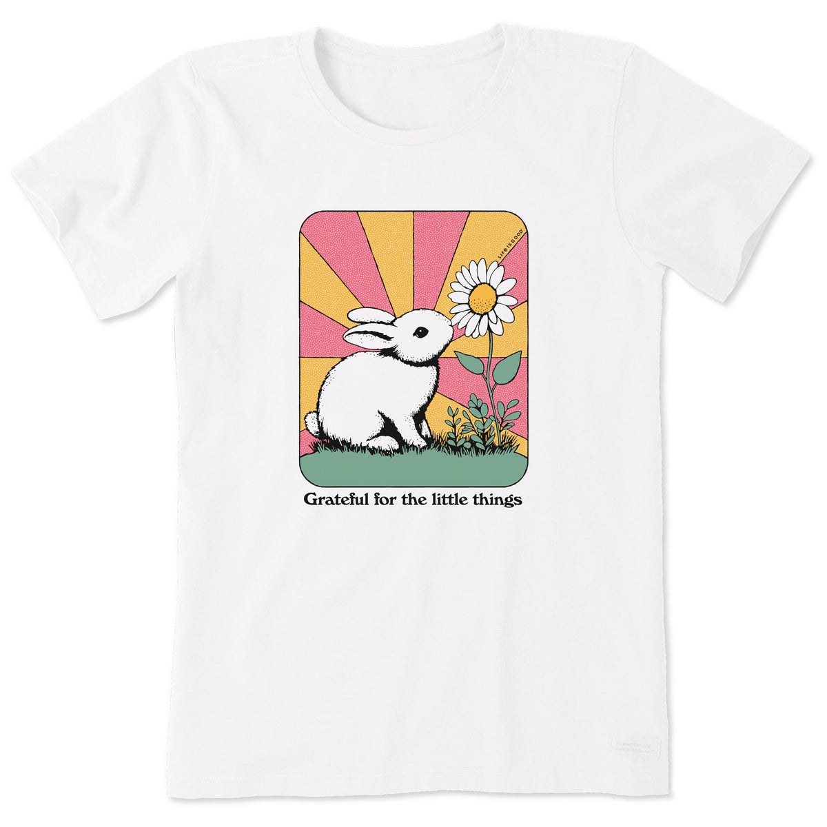 Women's Grateful for the Little Things Bunny Short Sleeve Crusher Tee
