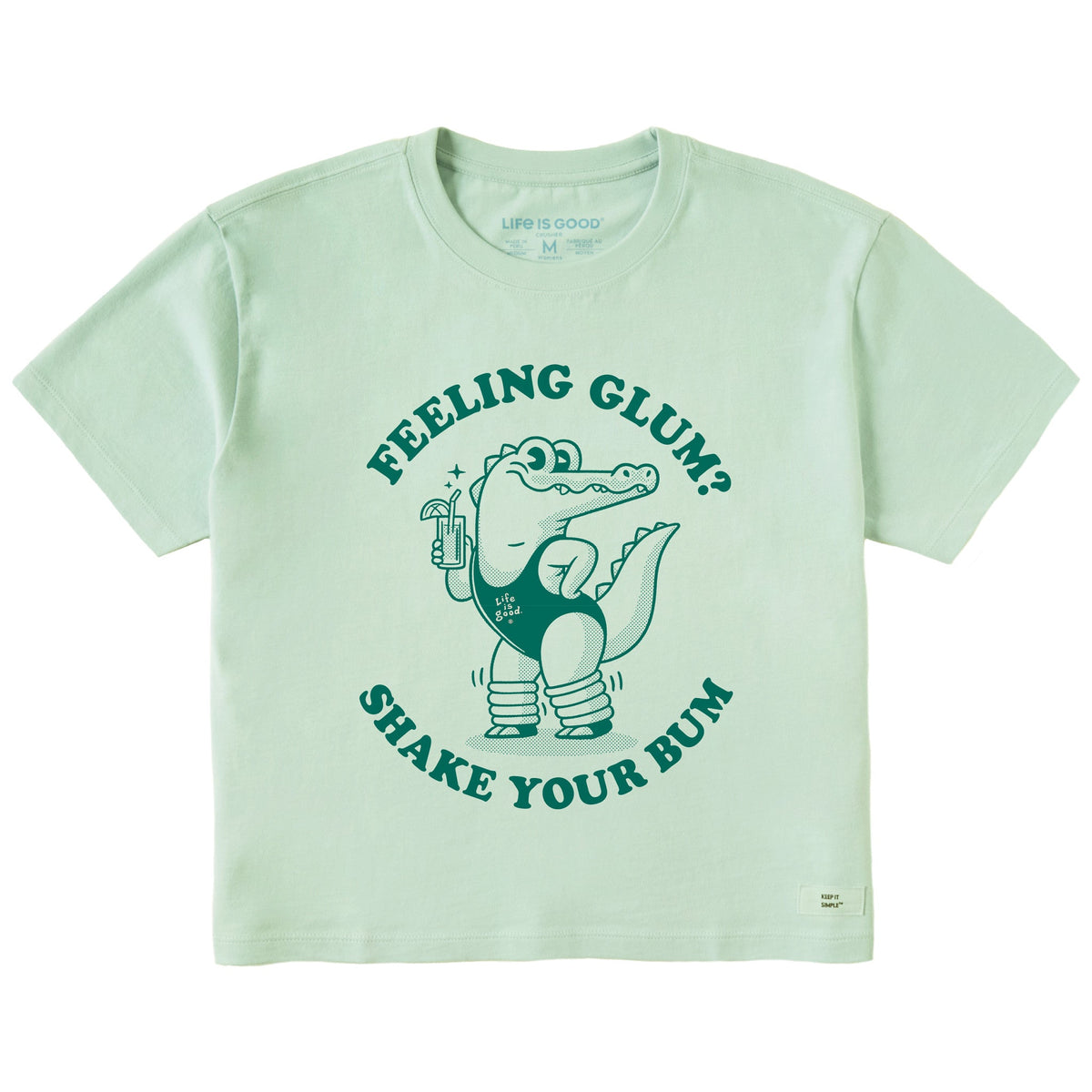 Women's Feeling Glum Crocodile Short Sleeve Crusher Boxy Tee