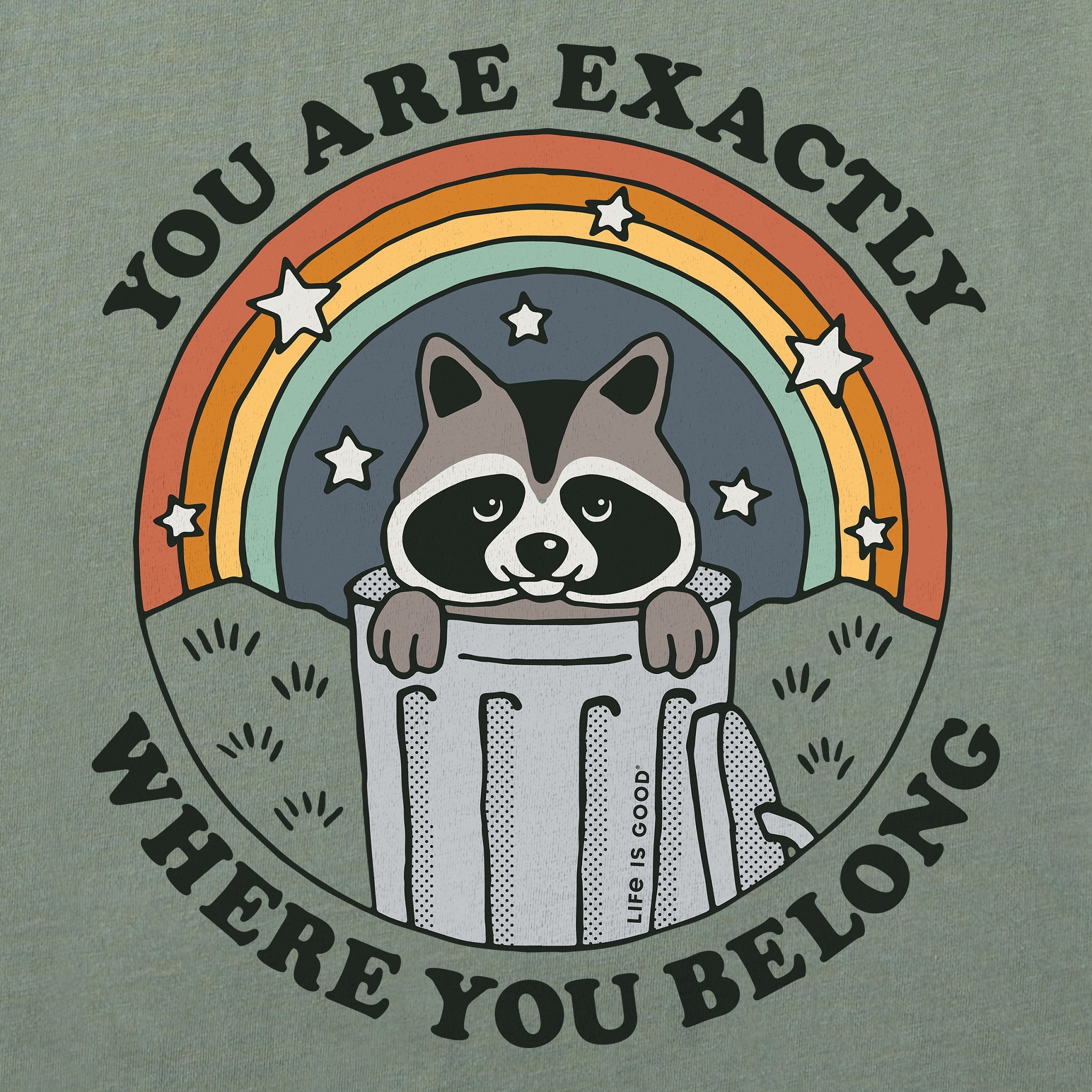 Men's Where You Belong Raccoon Short Sleeve Crusher Tee