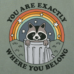 Men's Where You Belong Raccoon Short Sleeve Crusher Tee