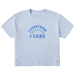 Women's I Overthink Because I Care Short Sleeve Crusher Boxy Tee