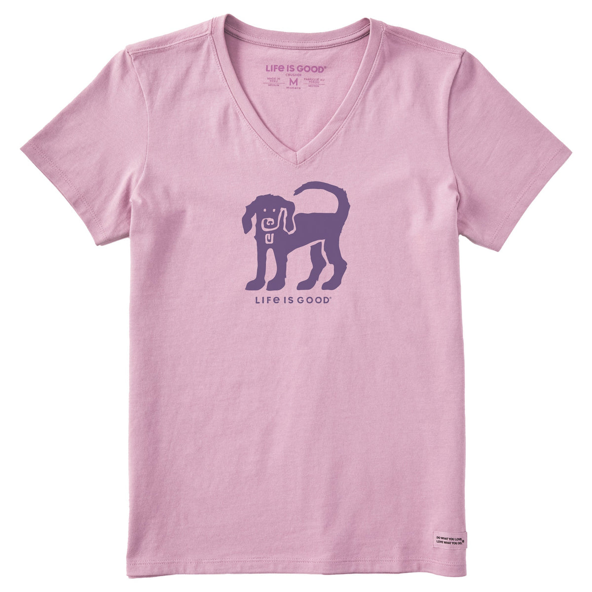 Women's Dog Stamp Short Sleeve Vee
