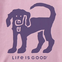 Women's Dog Stamp Short Sleeve Vee