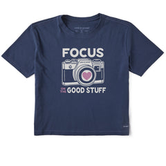 Women's Focus on the Good Stuff Camera Short Sleeve Crusher Boxy Tee