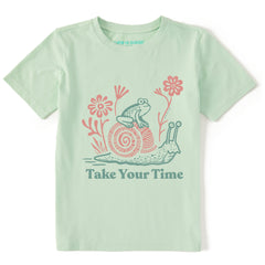 Kids Take Your Time Frog & Snail Short Sleeve Crusher Tee