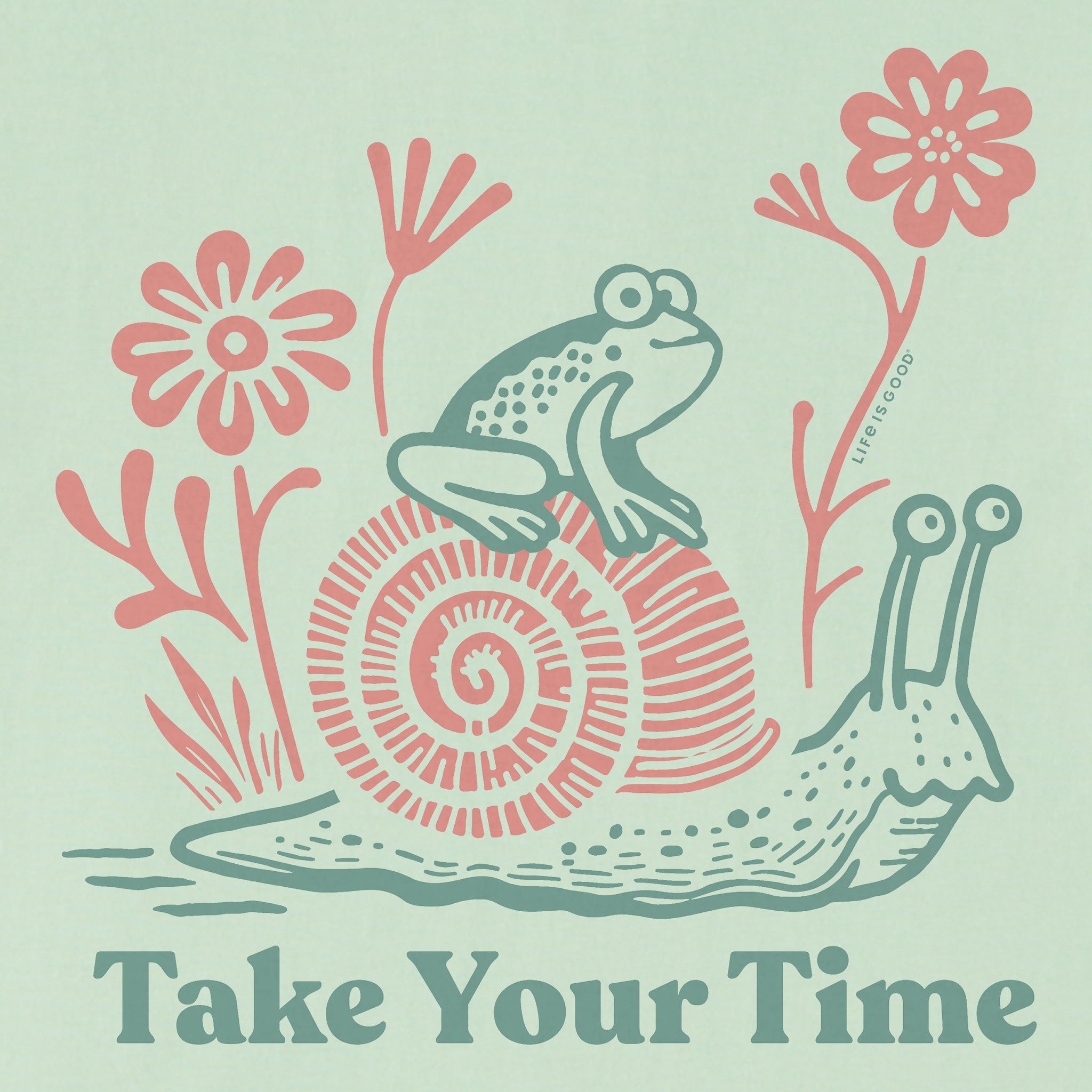 Kids Take Your Time Frog & Snail Short Sleeve Crusher Tee