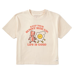 Women's Keep Your Sunny Side Up friends Short Sleeve Crusher Boxy Tee