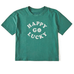 Women's Happy Go Lucky Short Sleeve Crusher Boxy Tee