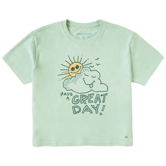 Women's Have a Great Day Scribble Short Sleeve Crusher Boxy Tee