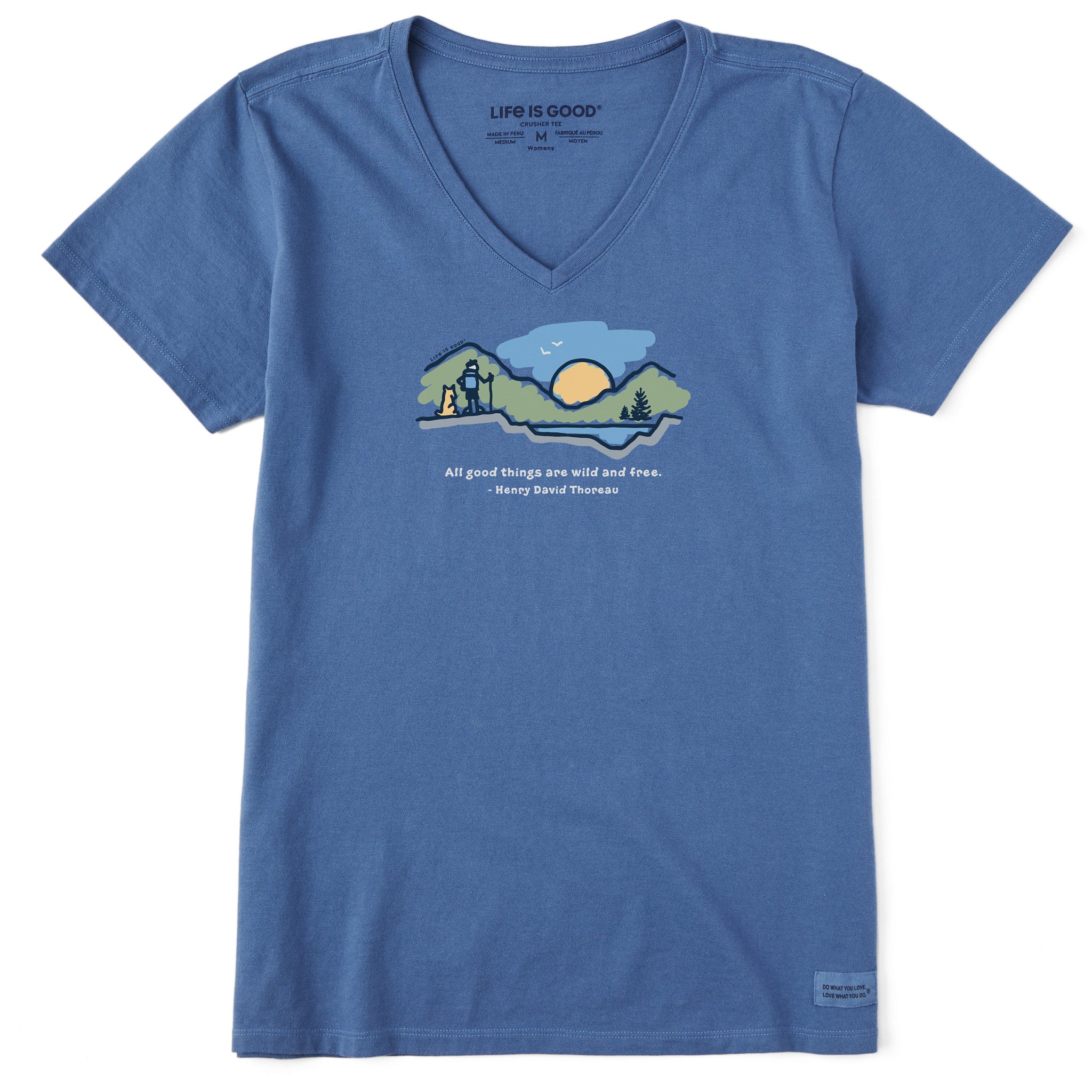 Women's All Good Things are Wild & Free Short Sleeve Vee