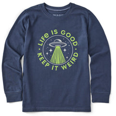 Kids Crafty Flying Saucer Long Sleeve Crusher Tee
