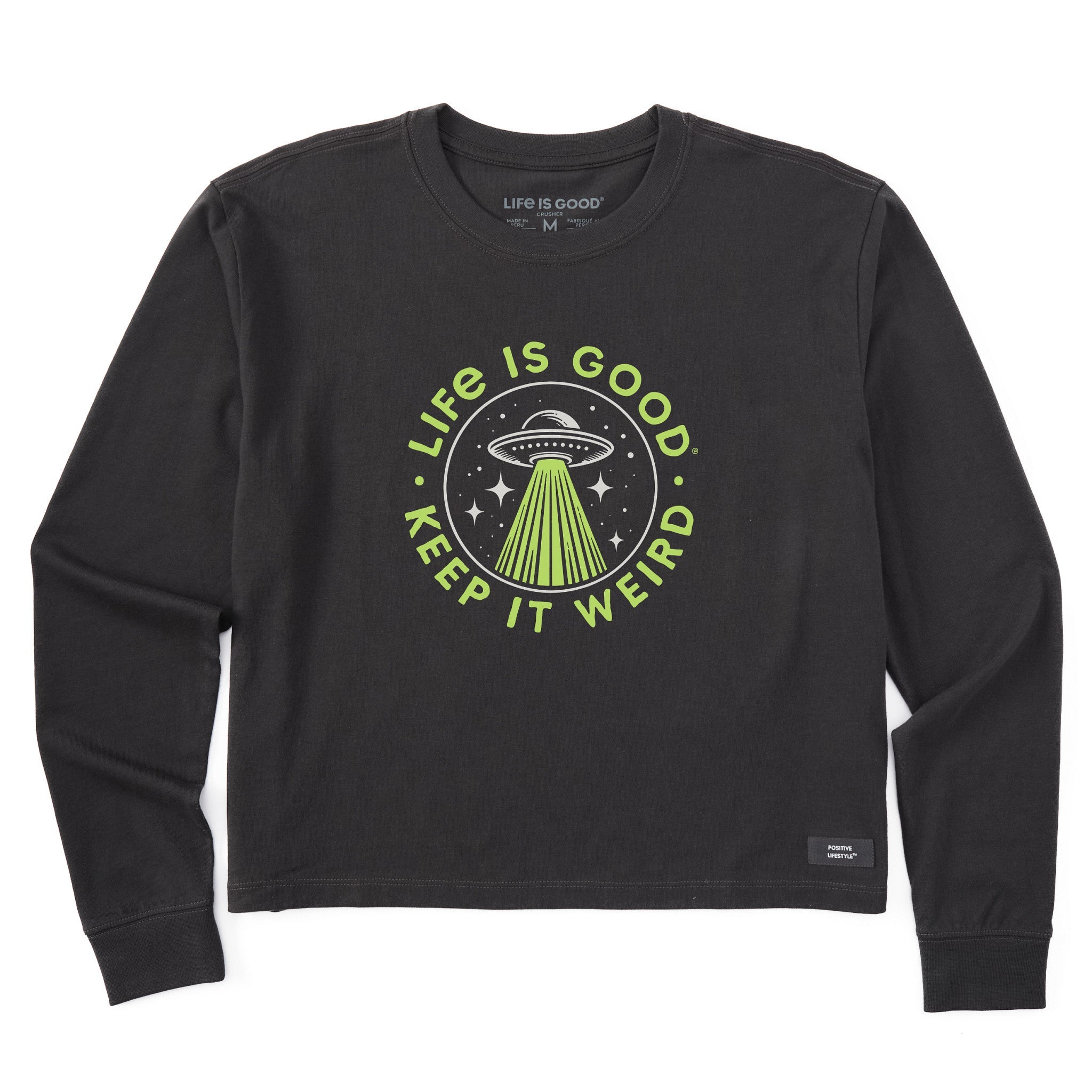 Women's Crafty Flying Saucer Long Sleeve Crusher Boxy Tee