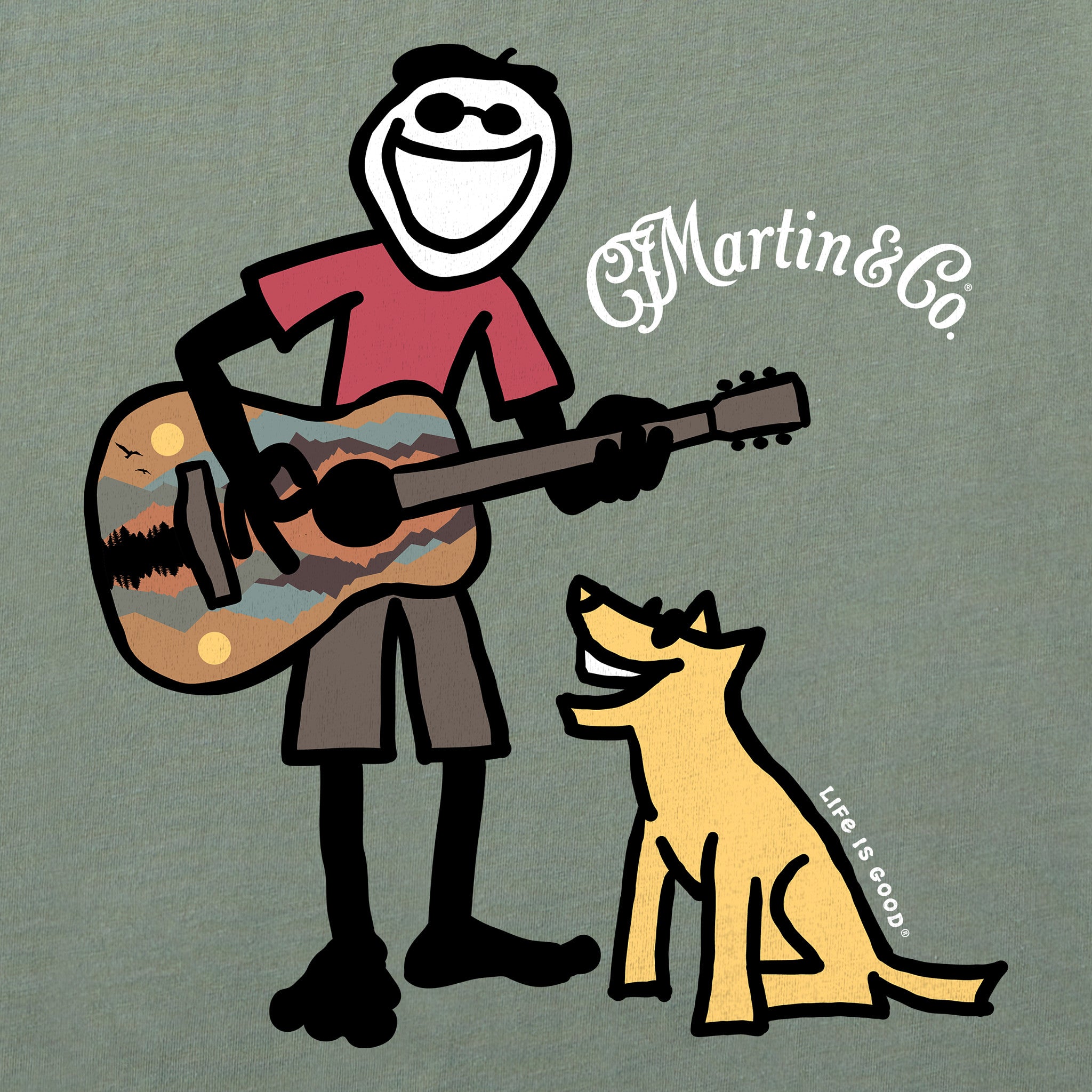 Men's Martin Jake & Rocket Guitar Short Sleeve Crusher Tee