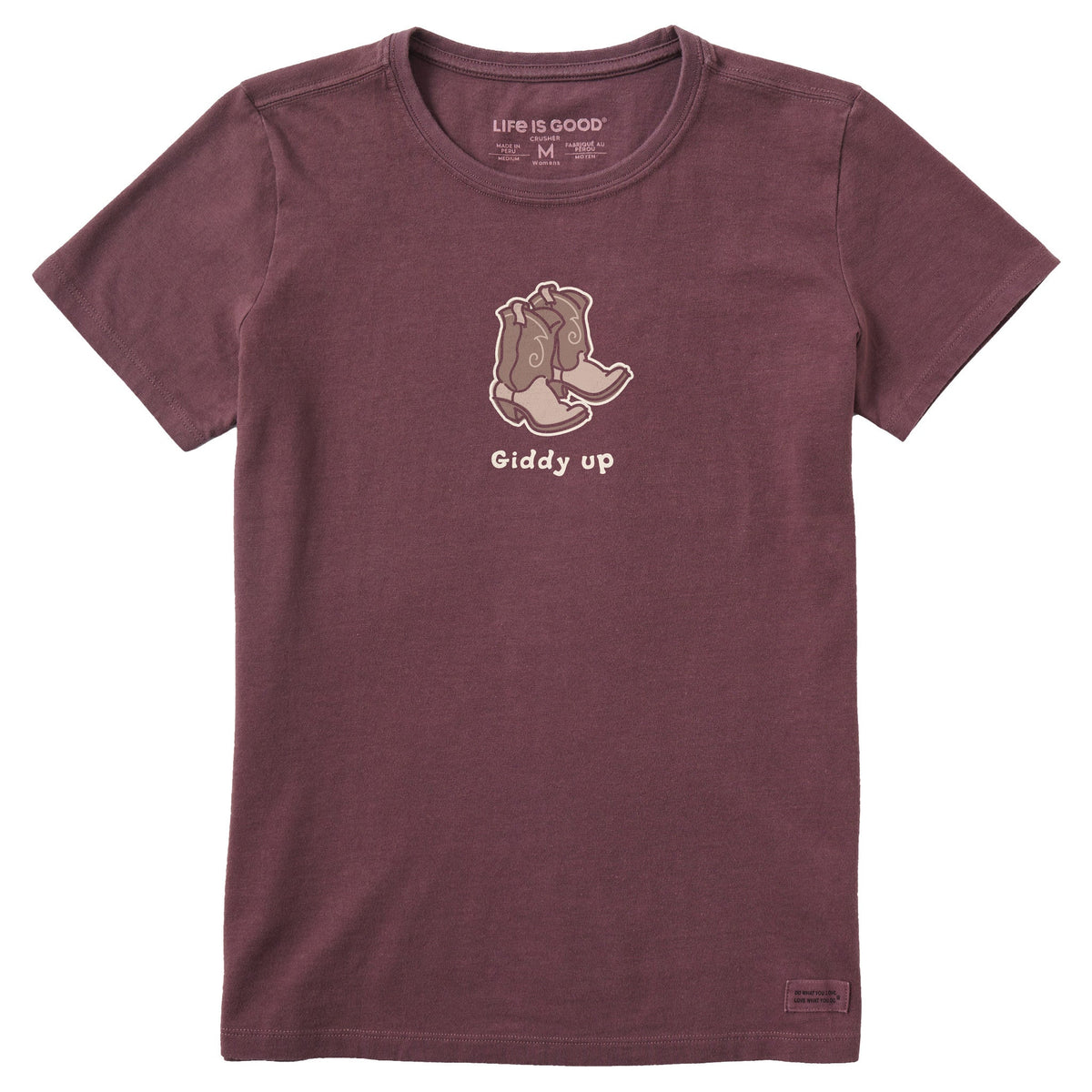 Women's Giddy Up Cowboy Boots Short Sleeve Crusher Tee