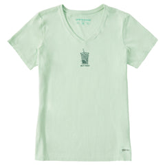 Women's But First Iced Coffee Short Sleeve Crusher Vee