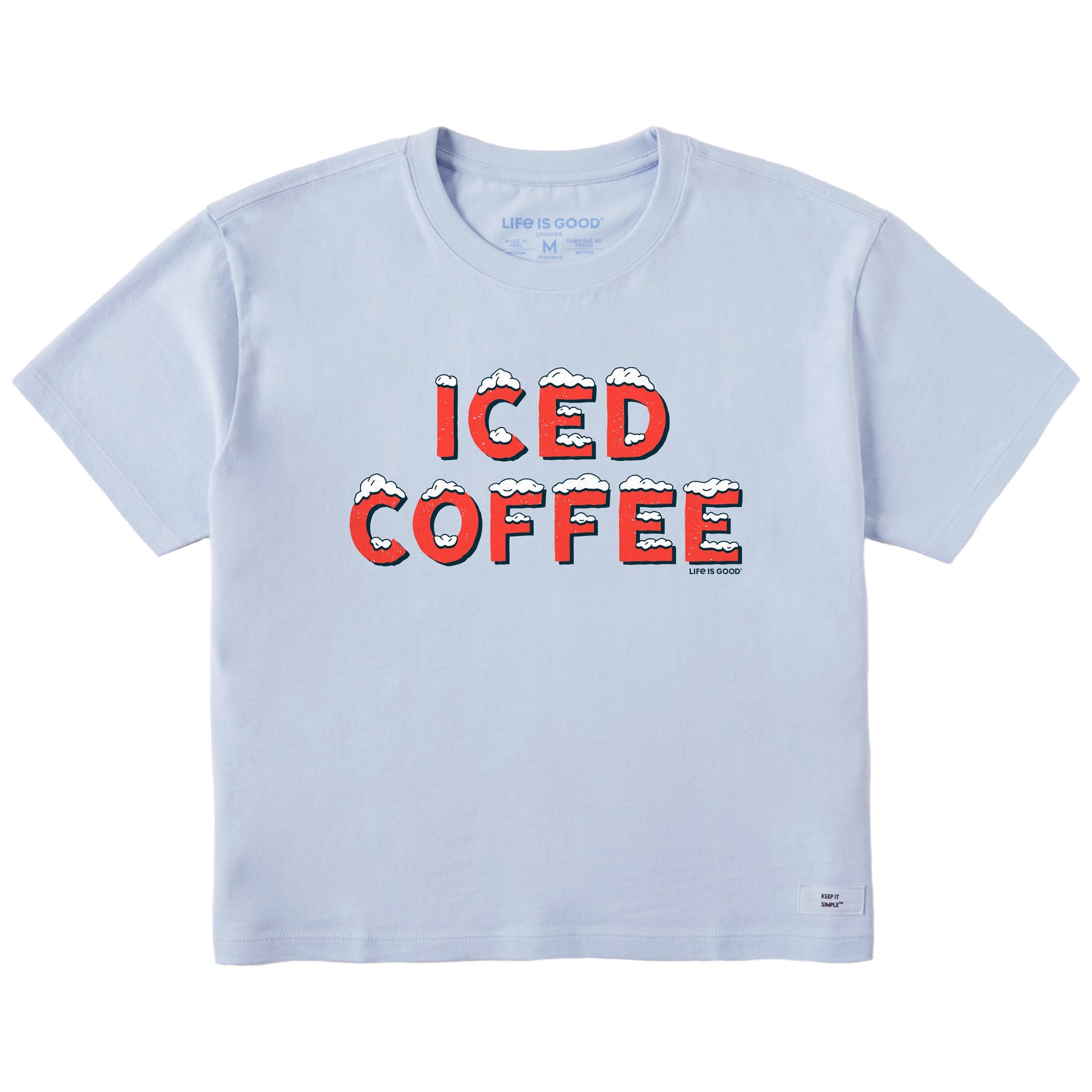 Women's Iced Coffee Snowy Short Sleeve Crusher Boxy Tee