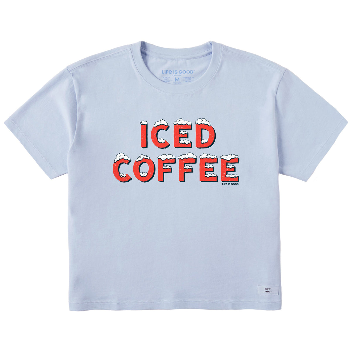 Women's Iced Coffee Snowy Short Sleeve Crusher Boxy Tee