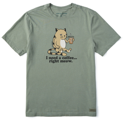 Men's I Need a Coffee Right Meow Short Sleeve Tee