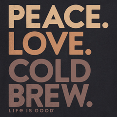 Men's Peace Love Cold Brew Short Sleeve Tee