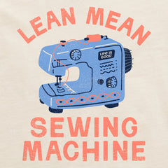 Women's Lean Mean Sewing Machine Short Sleeve Crusher Boxy Tee
