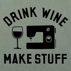 Women's Drink Wine Make Stuff Short Sleeve Crusher Boxy Tee
