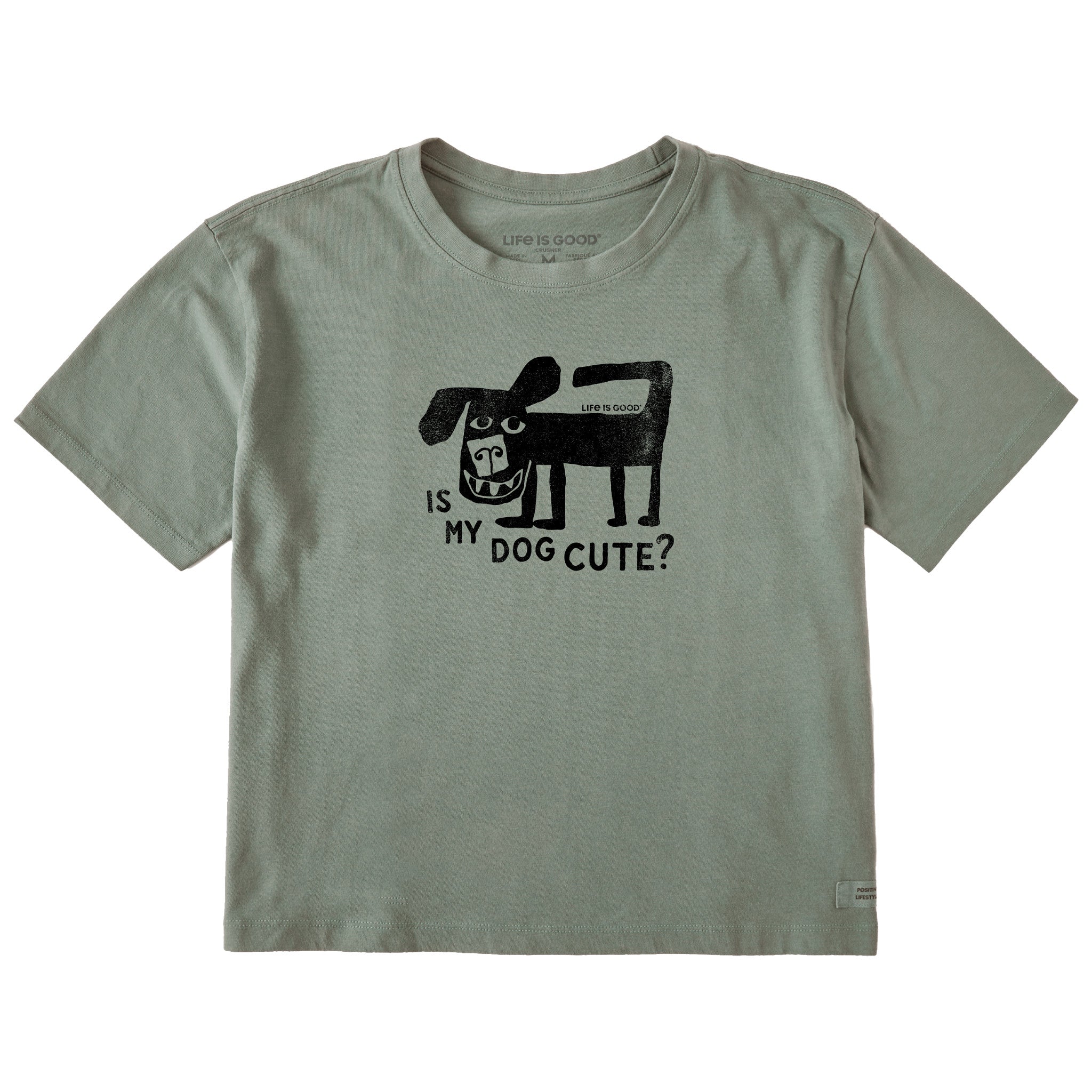 Women's Is My Dog Cute? Short Sleeve Crusher Boxy Tee