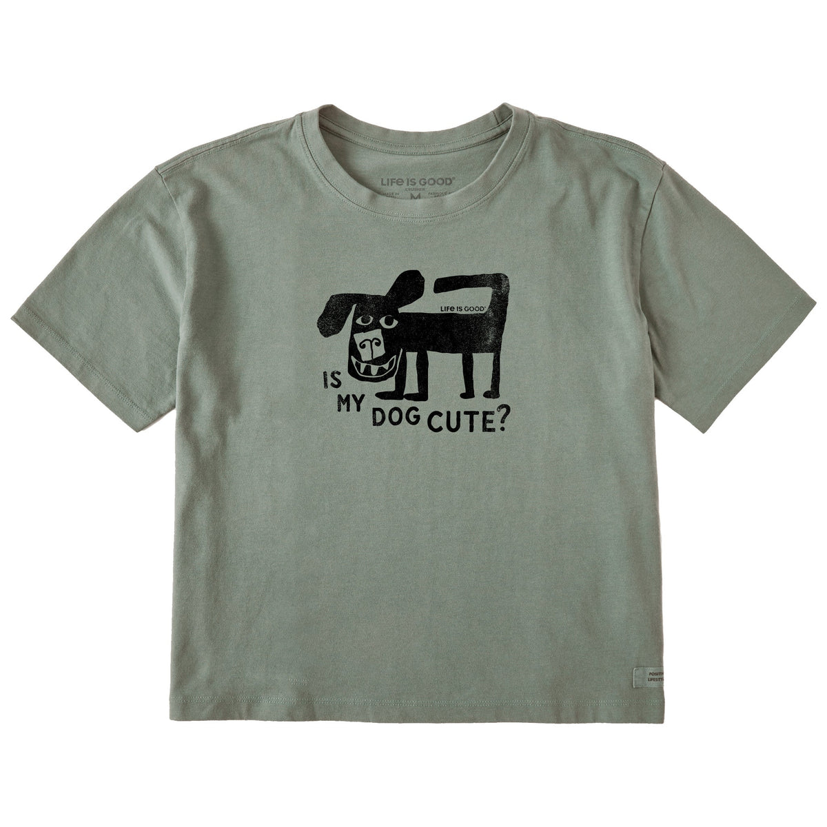 Women's Is My Dog Cute? Short Sleeve Crusher Boxy Tee