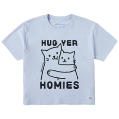 Women's Hug Yer Homies Cats Short Sleeve Crusher Boxy Tee