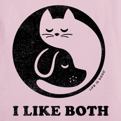 Women's I Like Both Cats and Dogs Short Sleeve Tee