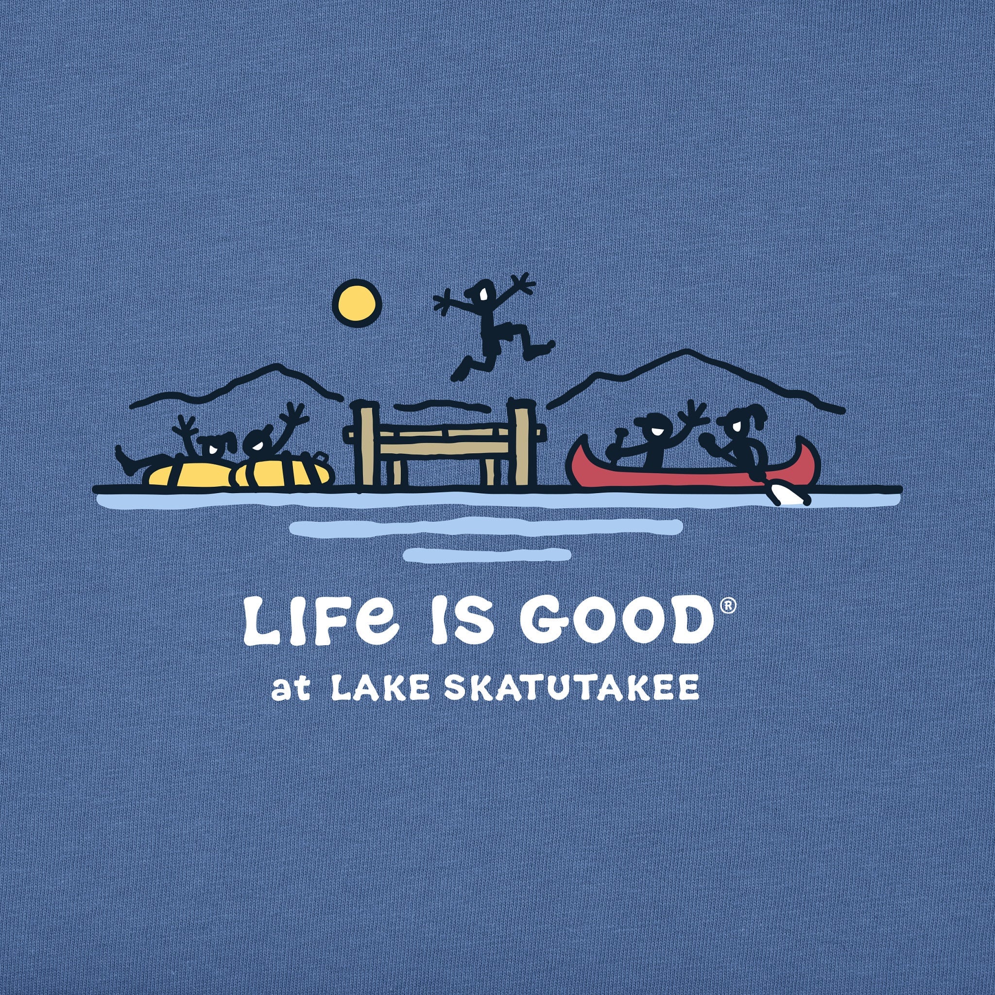 Men's Life is Good at Lake Skatutakee Short Sleeve Crusher Tee
