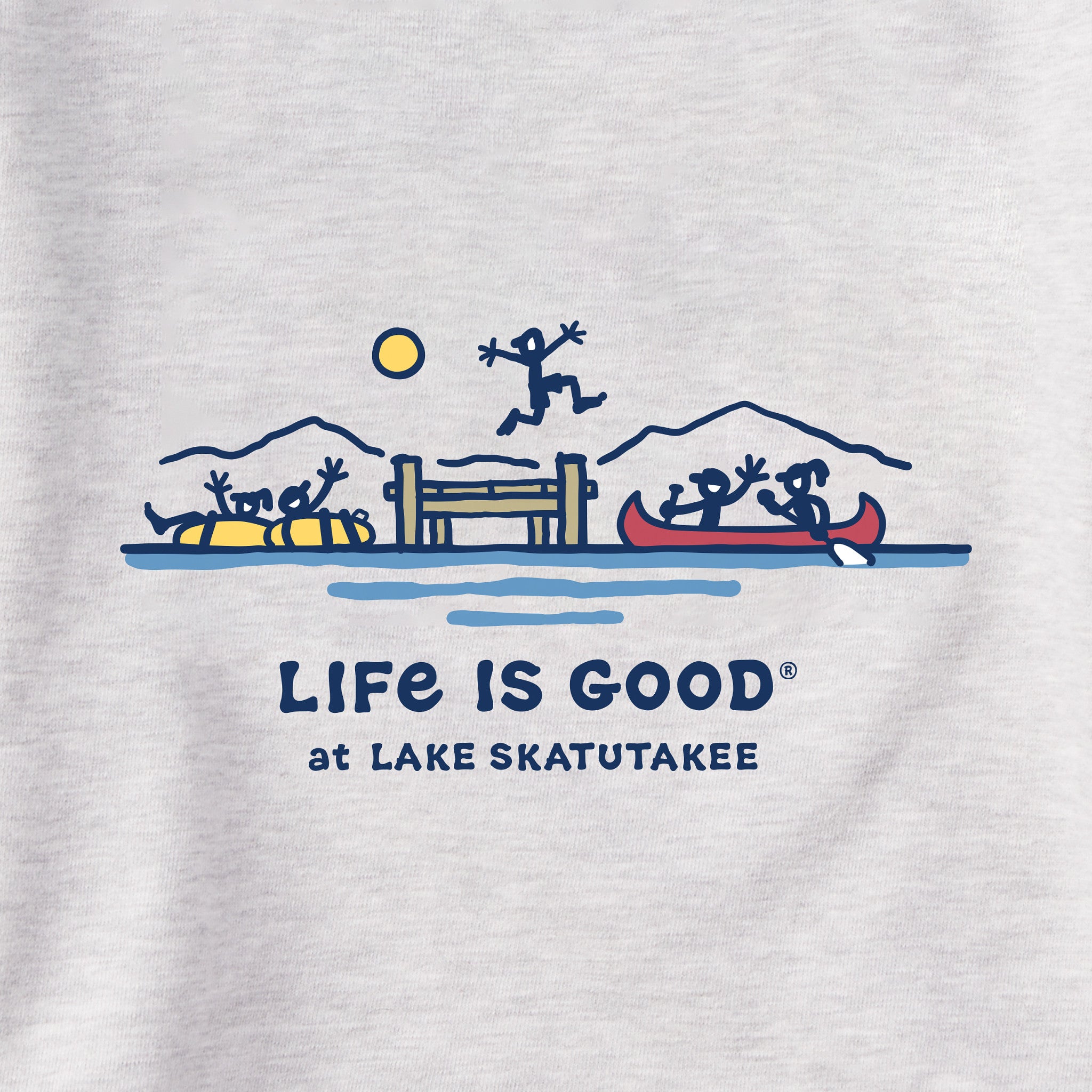 Men's Life is Good at Lake Skatutakee Simply True Fleece Hoodie