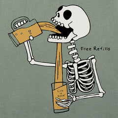 Women's Free Refills Skeleton Short Sleeve Crusher Boxy Tee