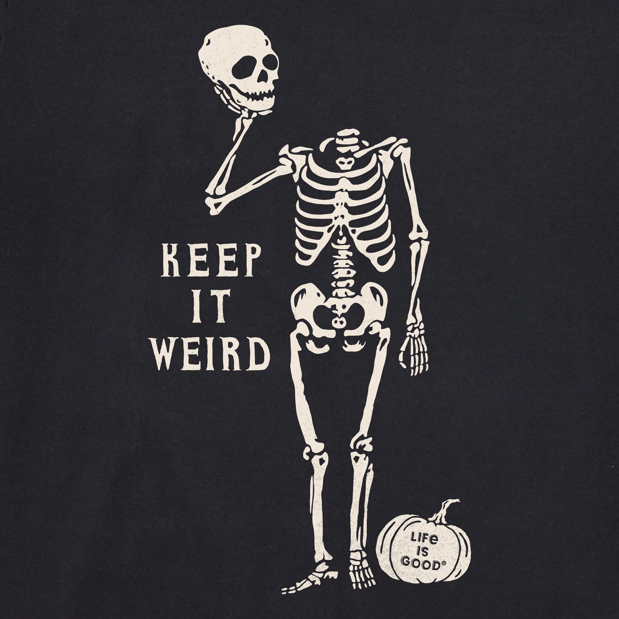 Women's Keep it Weird Skeleton Long Sleeve Crusher Boxy Tee