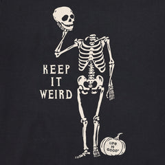 Women's Keep it Weird Skeleton Long Sleeve Crusher Boxy Tee